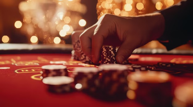 sapta77 Poker Indonesia Texas Hold'em table with live dealer and community cards
